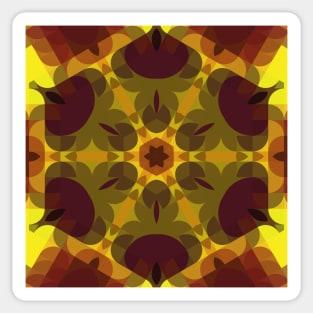 Retro Mandala Flower Yellow and Orange Sticker